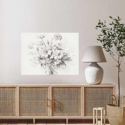 Sketched Florals Wall Mural