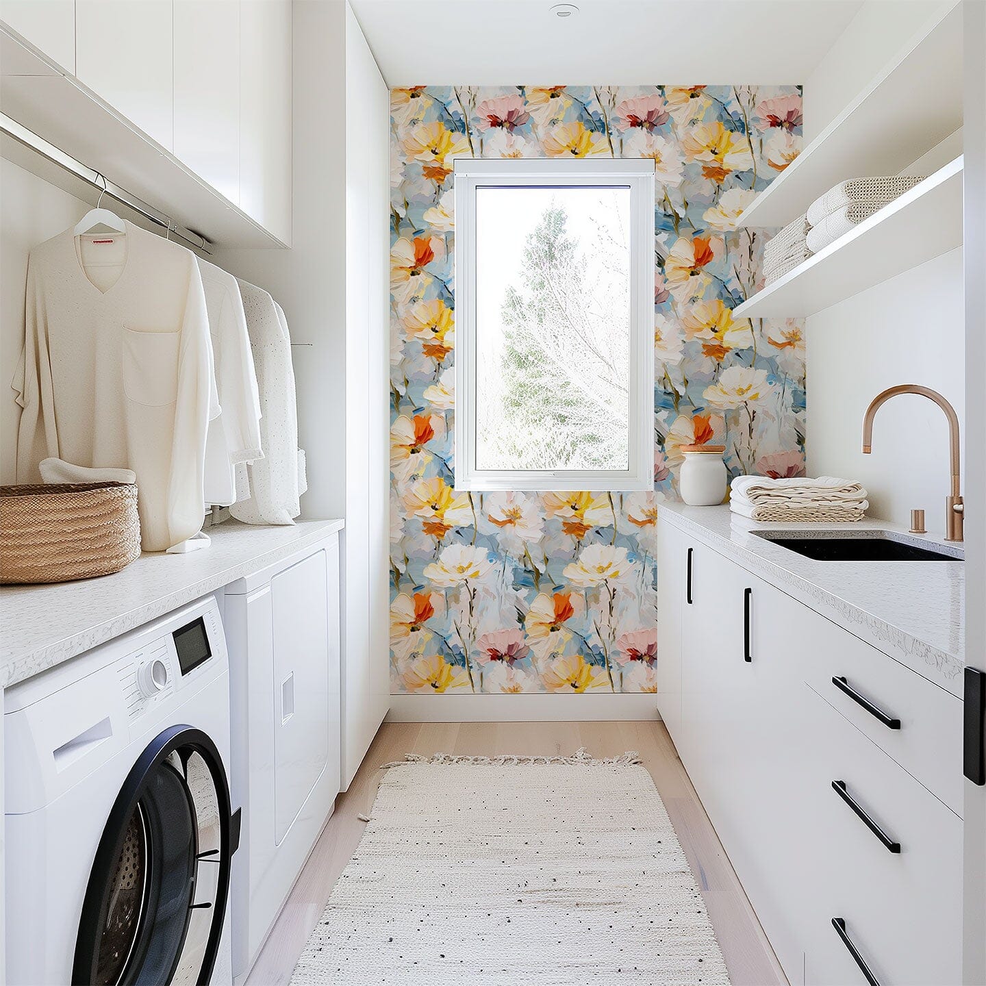 Textured Wallpaper For Laundry Room