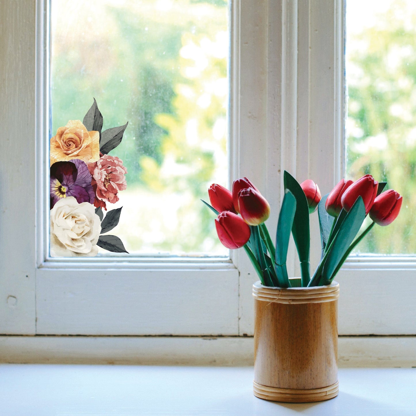 Vintage Floral Window Decals