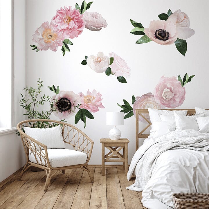 Soft Pink Garden Flower Wall Decals | Urbanwalls