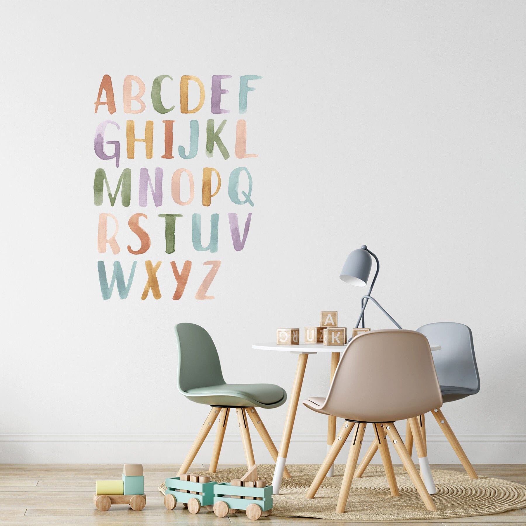 Watercolor Letters Wall Decals