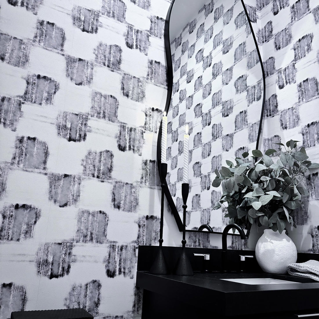 Black and White, Reimagined: A Fresh Look with Watercolor Checkered Wallpaper