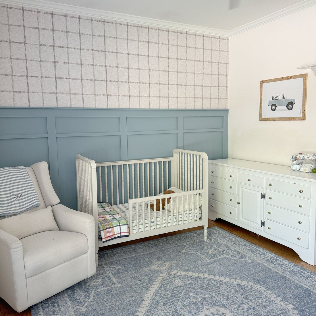 Plaid Perfection: Inside a Boys' Nursery with Country Plaid Wallpaper