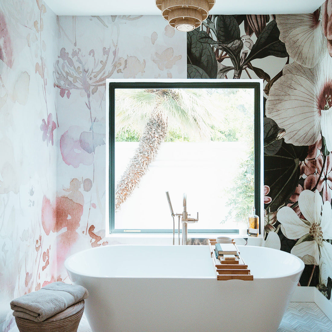 Transform Your Bathroom with Removable Wall Murals: Dark & Moody vs. Light & Airy Installations