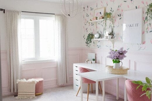 Soft Blush Floral Wall Decals