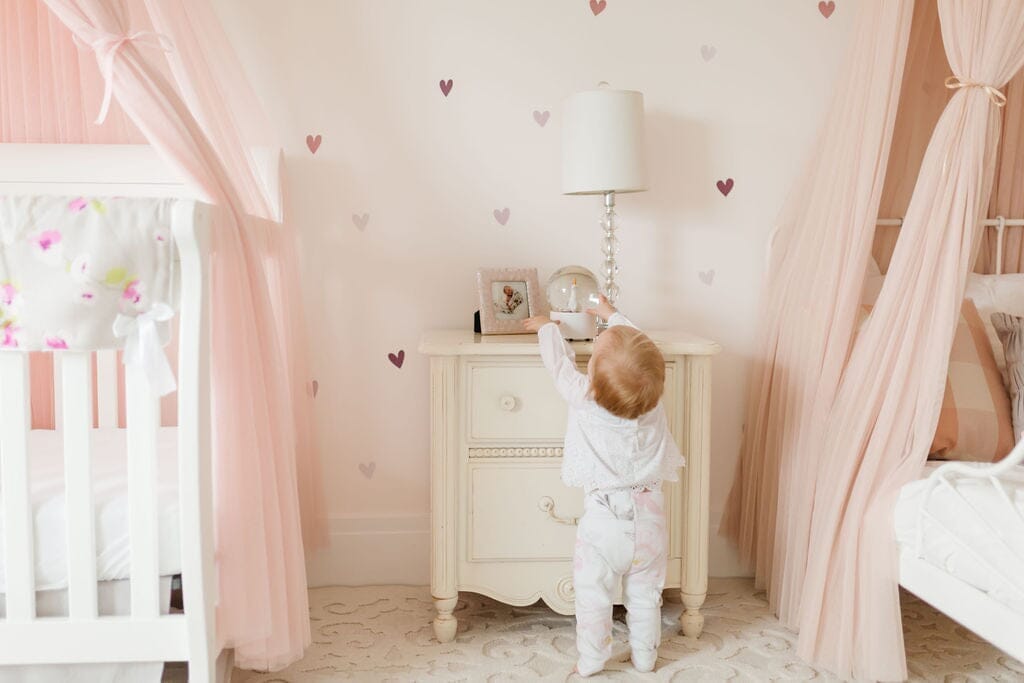 Watercolor Heart Wall Decals for a Shared Girls Bedroom