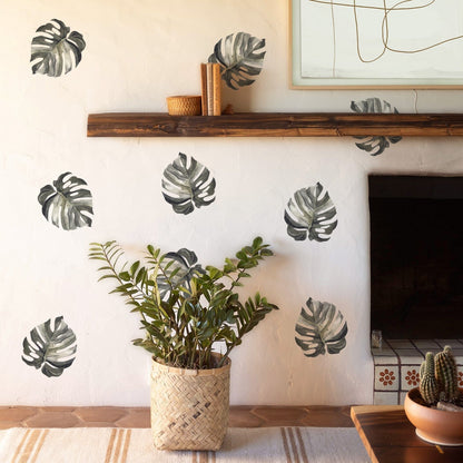 Mini Monstera Leaves Wall Decals