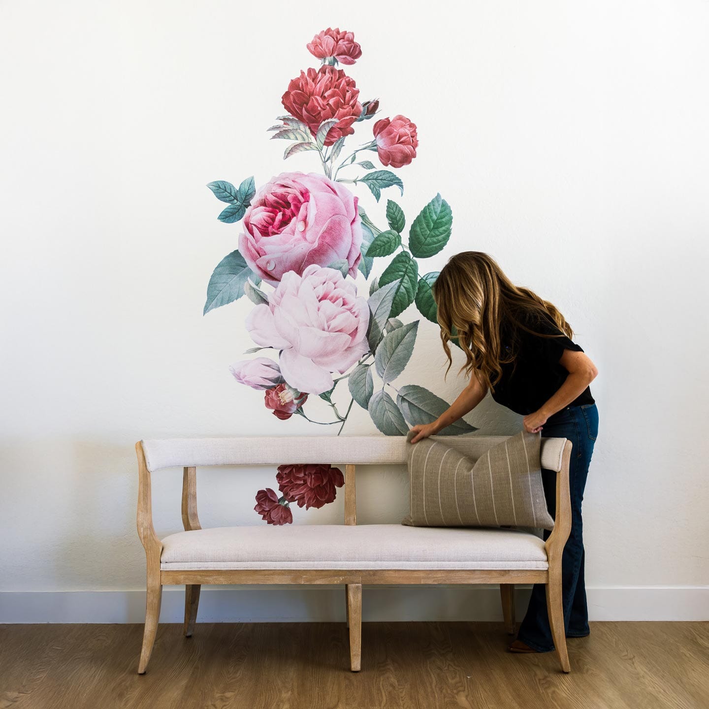 Blush Rose Floral Wall Decal