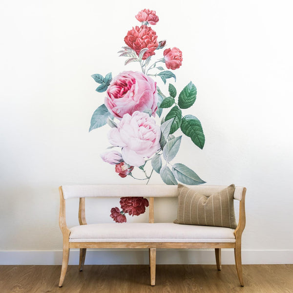 Blush Rose Floral Wall Decal