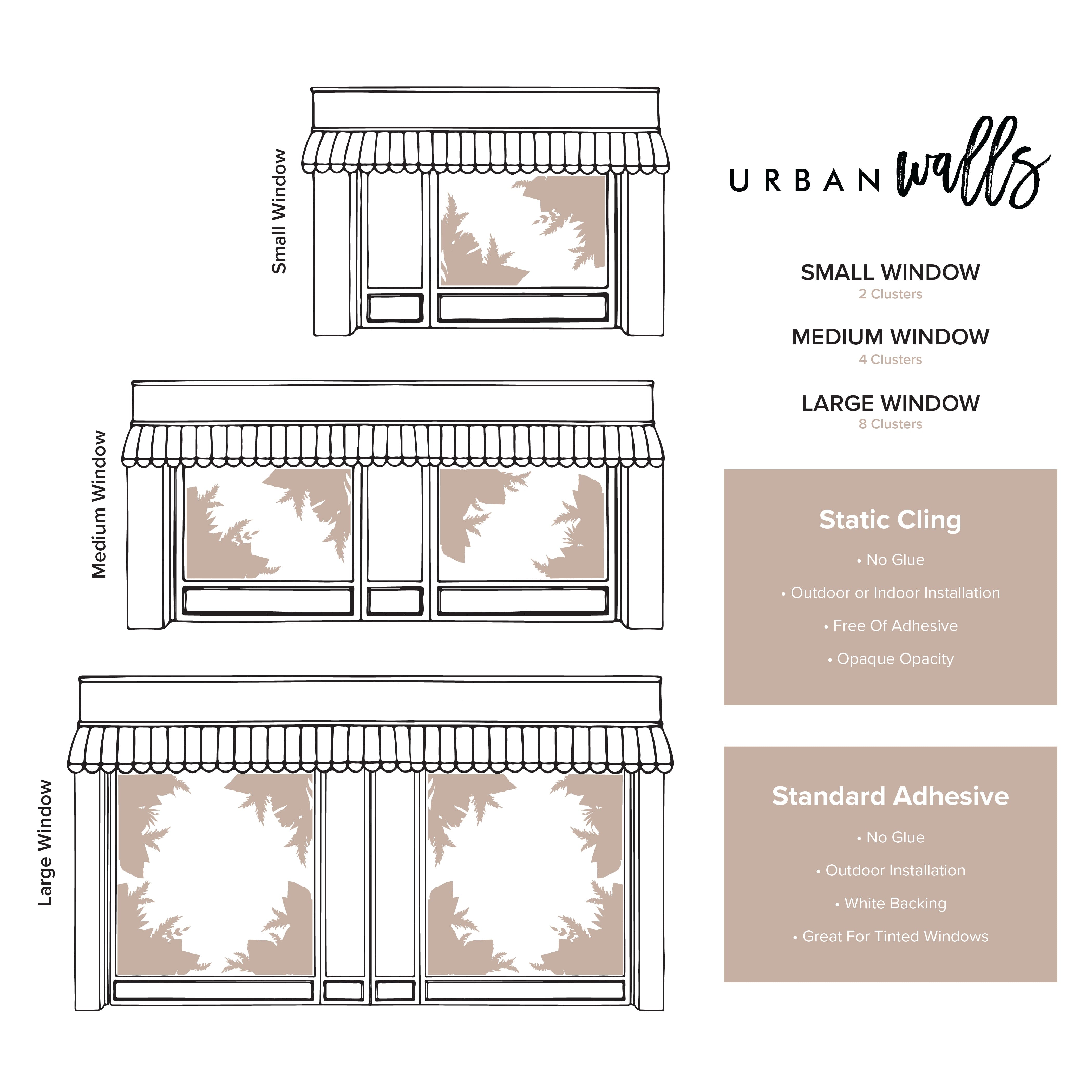 Tropic Leaves Window Decals