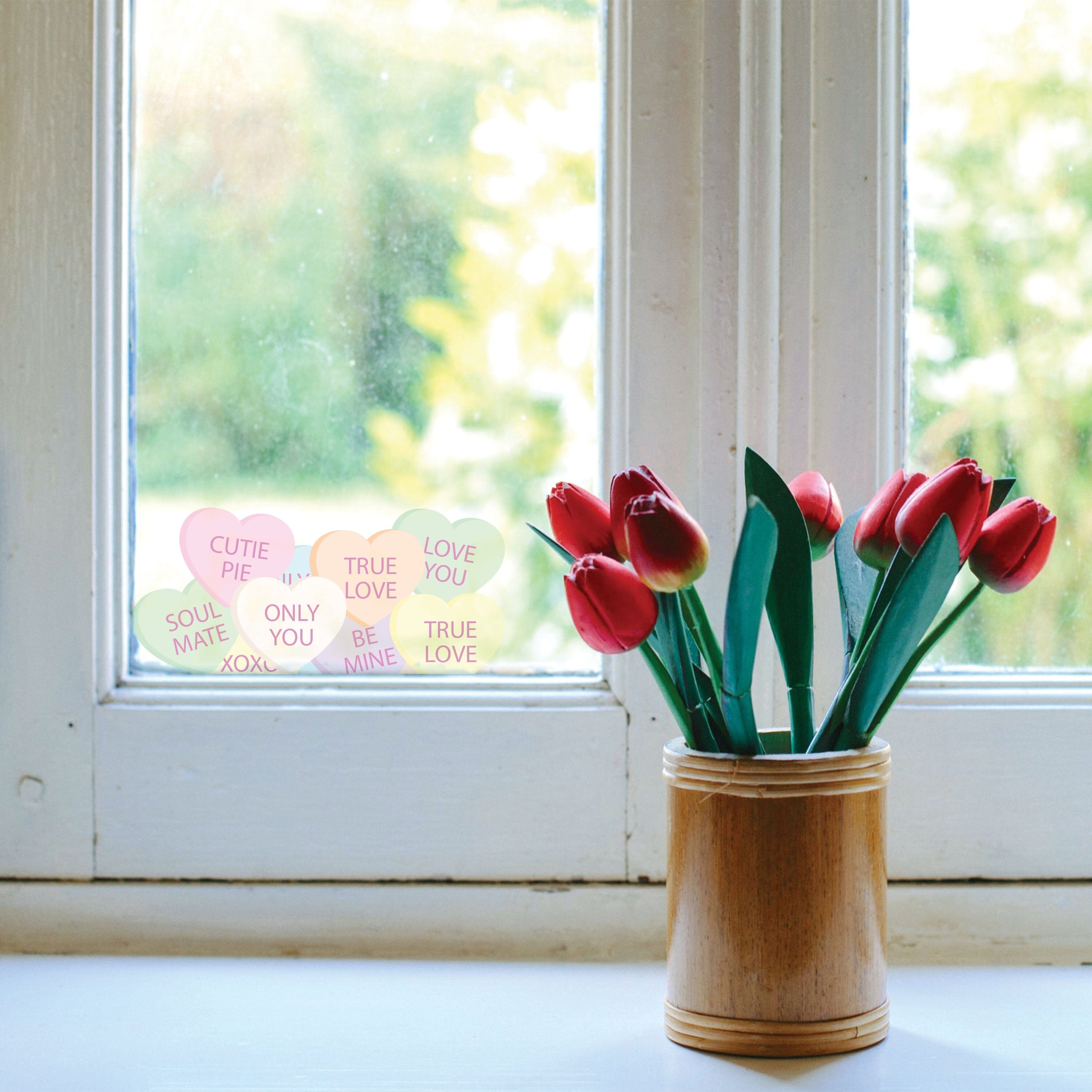 Conversation Heart Window Decals