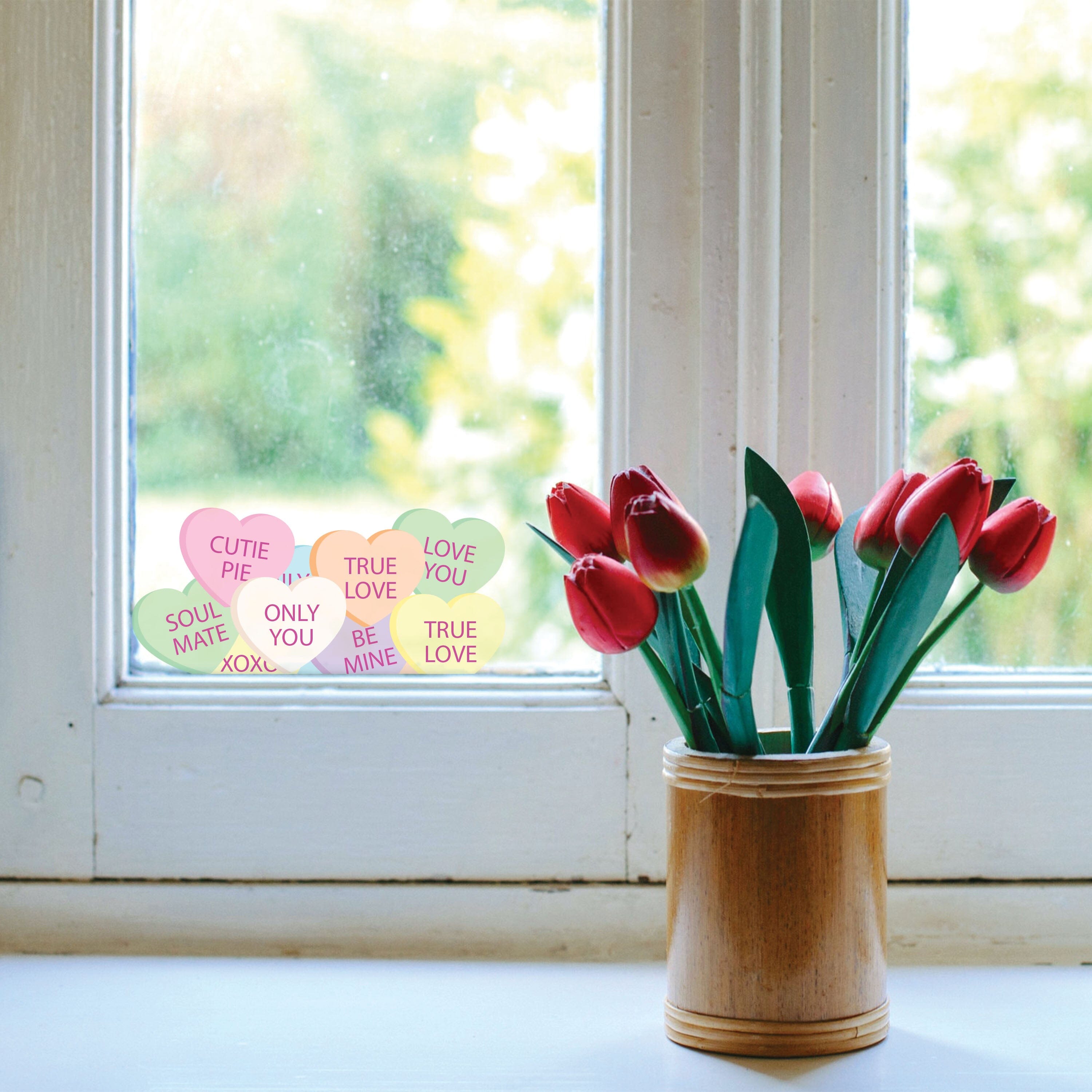 Conversation Heart Window Decals