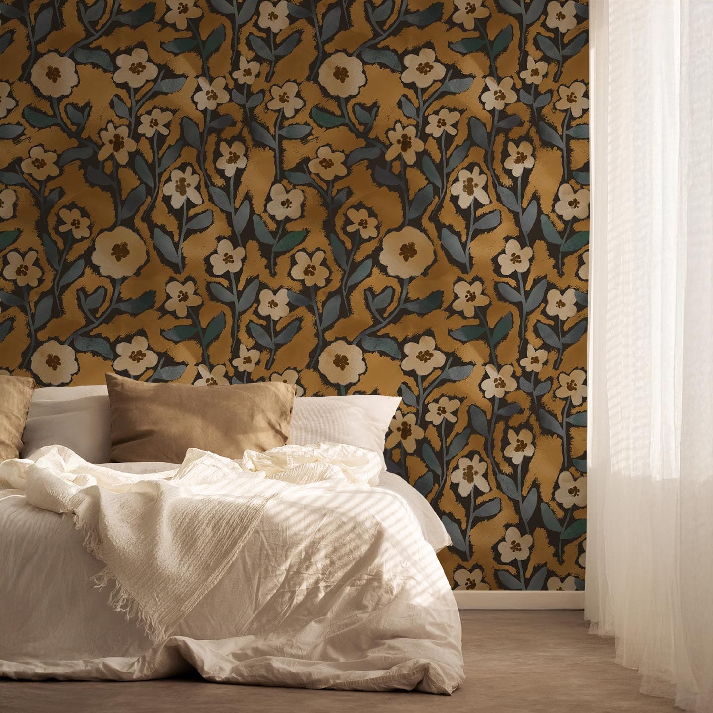 Painterly Floral Wallpaper