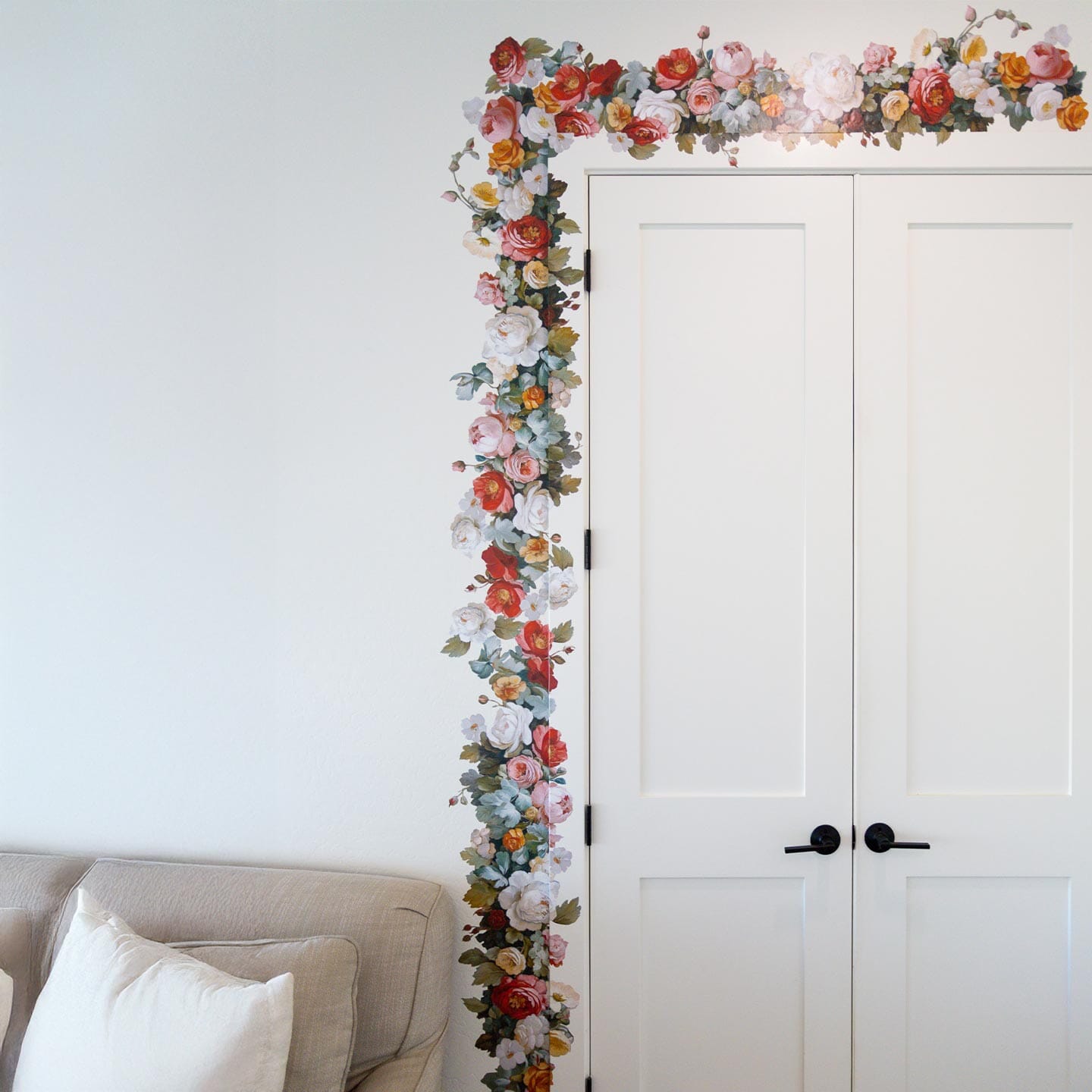 Pastel Floral Garland Wall Decals