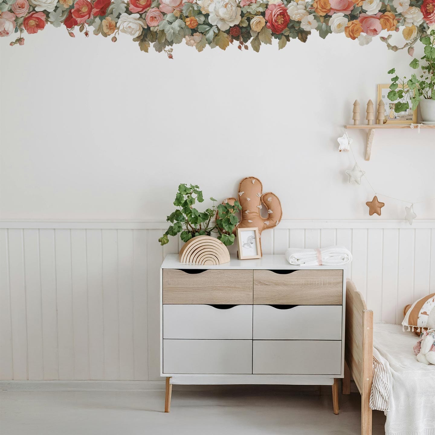 Pastel Floral Garland Wall Decals