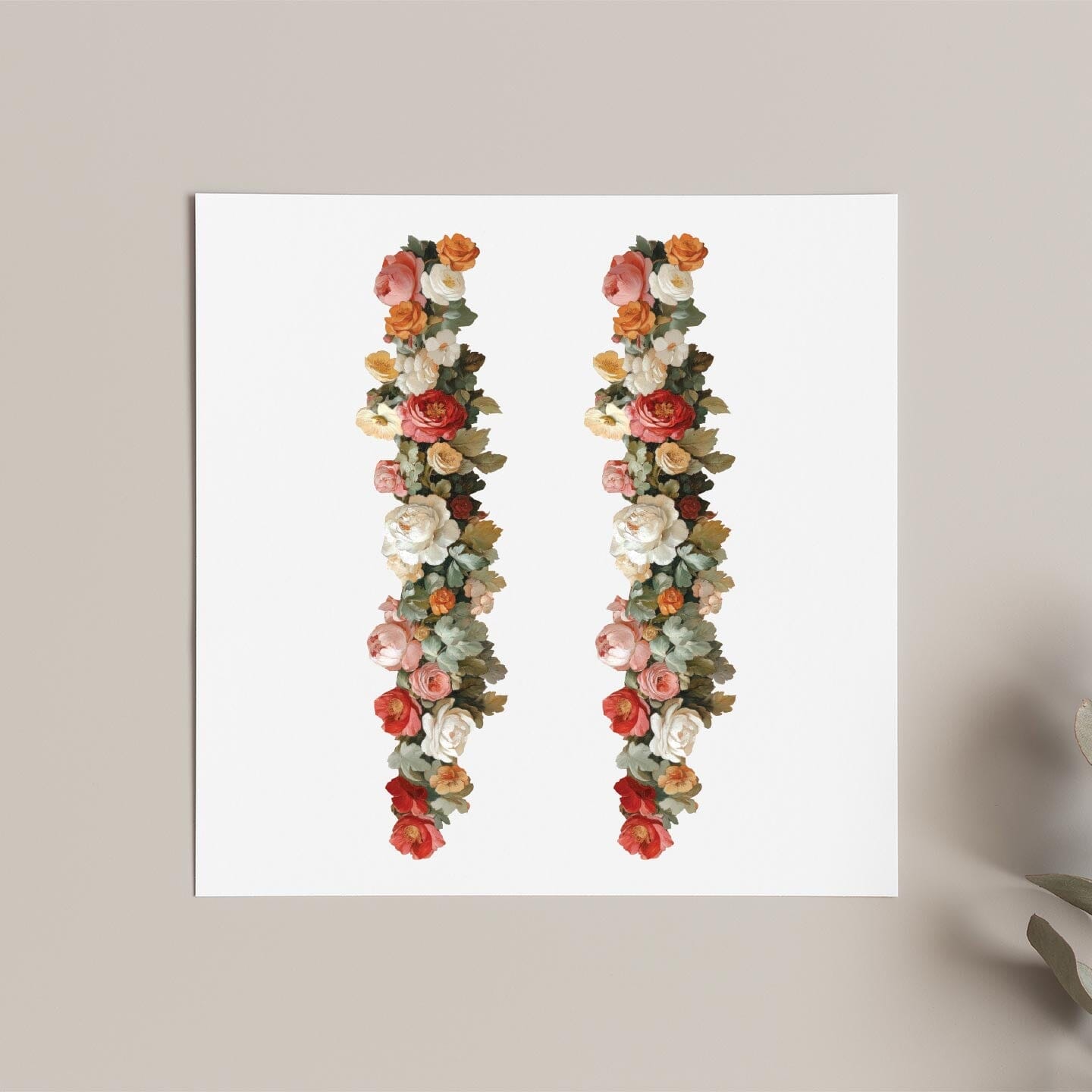Pastel Floral Garland Wall Decals