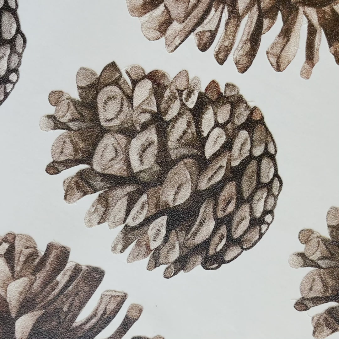 Load video: Watercolor Pinecone Wall Decals