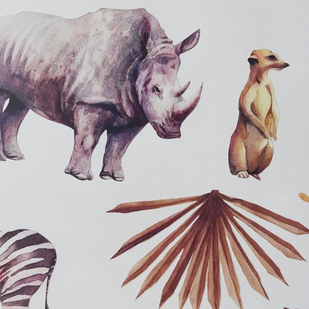 Load video: Summer Safari Animal Wall Decals