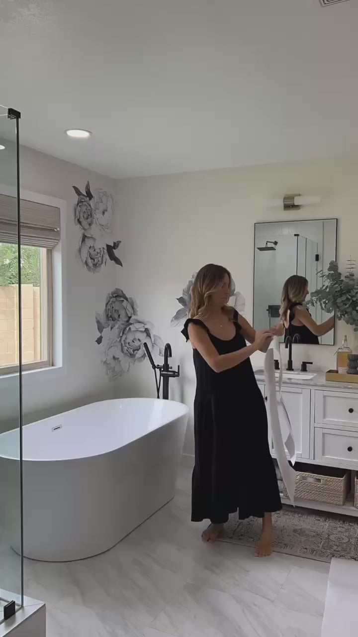 Load video: Video tutorial — how to apply blushing peonies wall decals