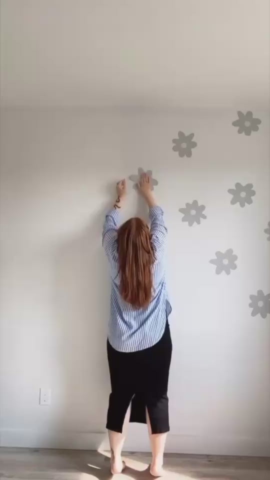 Load video: Video tutorial — how to apply blushing peonies wall decals