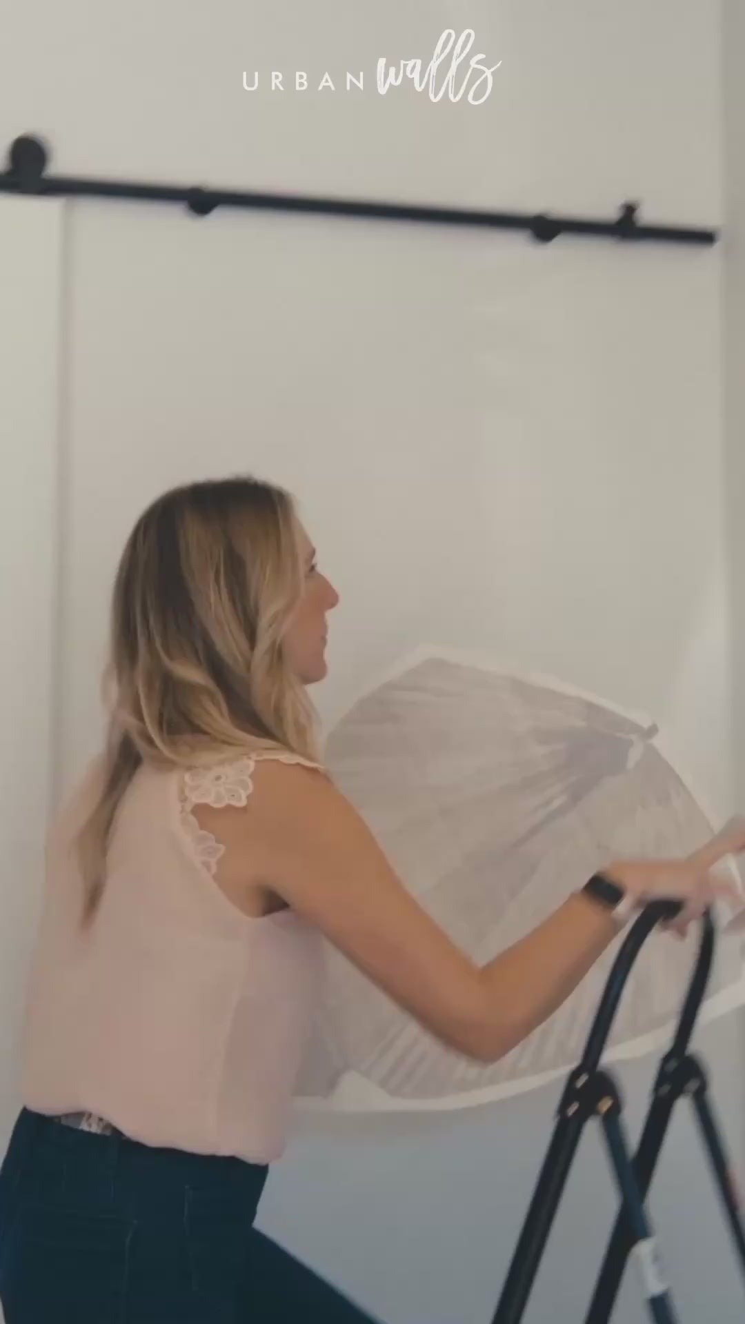 Load video: Video tutorial — how to apply blushing peonies wall decals