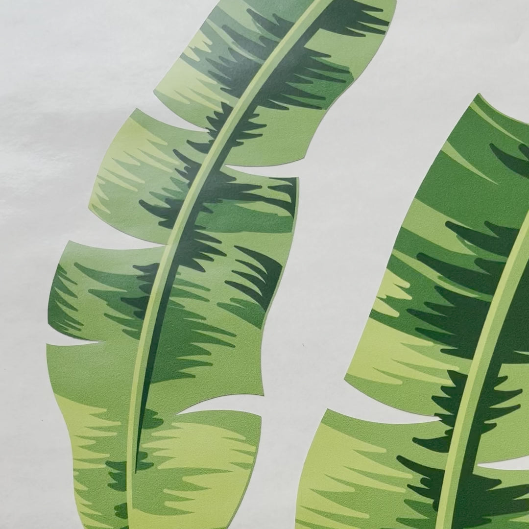 Load video: Banana Leaves Wall Decals