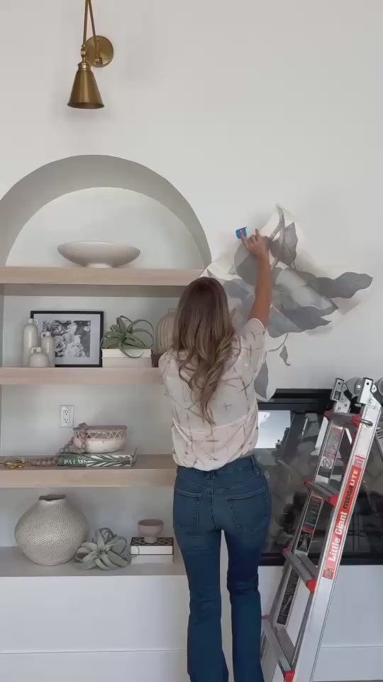 Load video: Video tutorial — how to apply blushing peonies wall decals