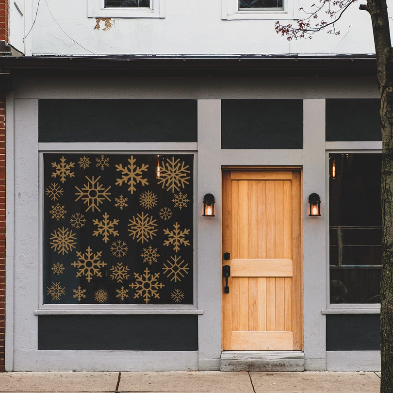 Snowflakes Storefront Window Decals | Holiday Decals | Urbanwalls ...