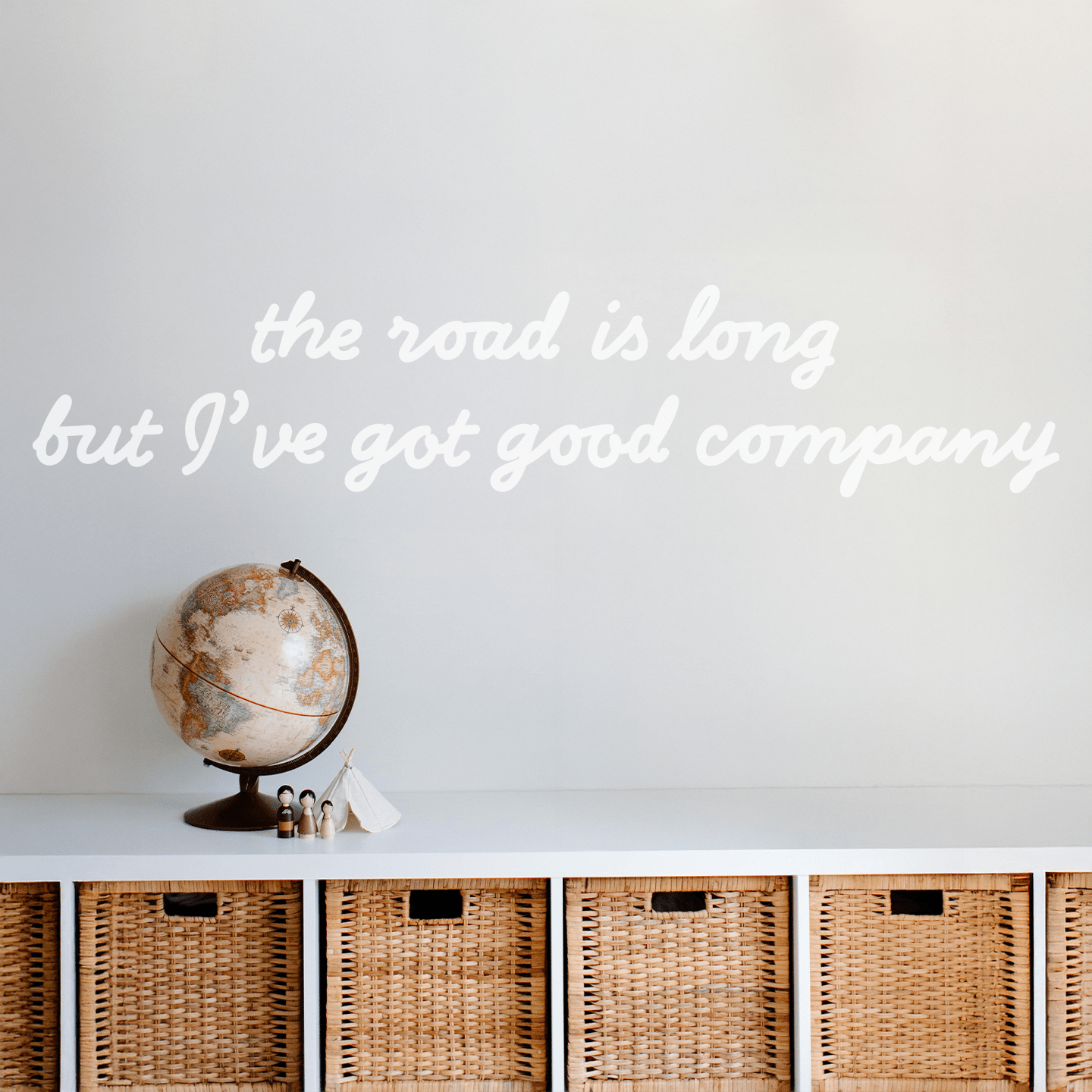 The Road is Long Calligraphy Wall Decal