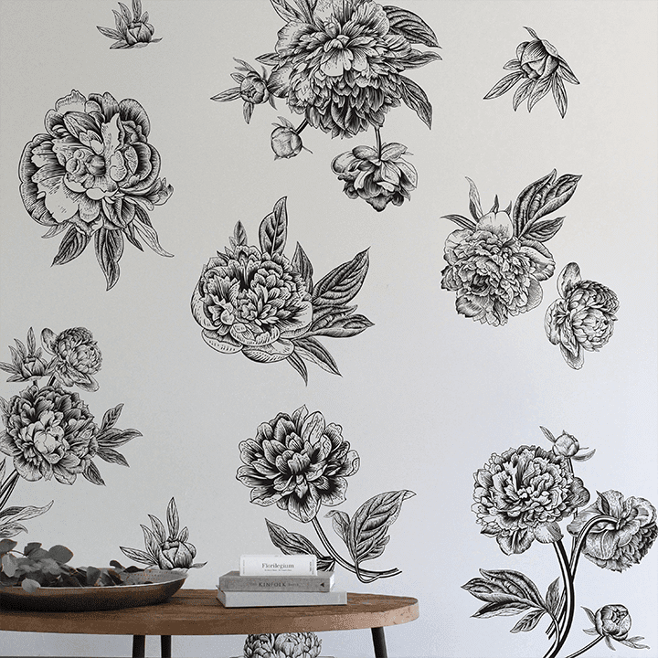 White Floral Wall Decals