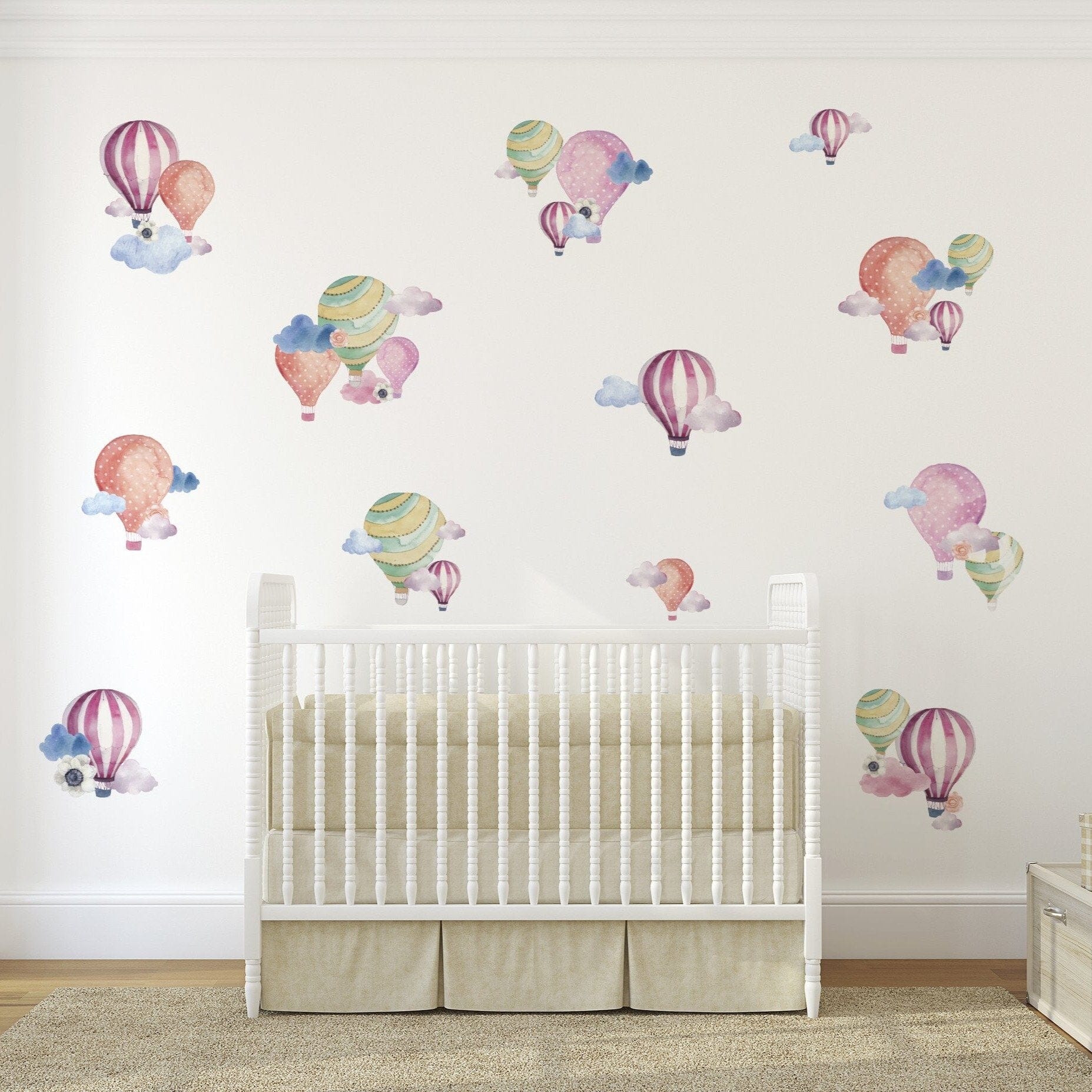 Wall Decals - Large Hot Air Balloon Stickers - Decorative Vinyl