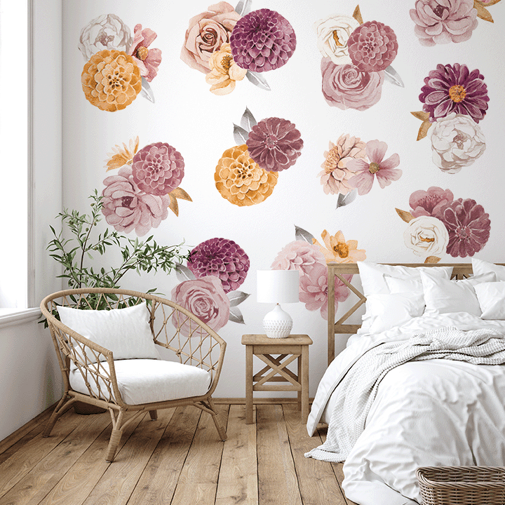 victoria-floral-clusters-floral-wall-decals
