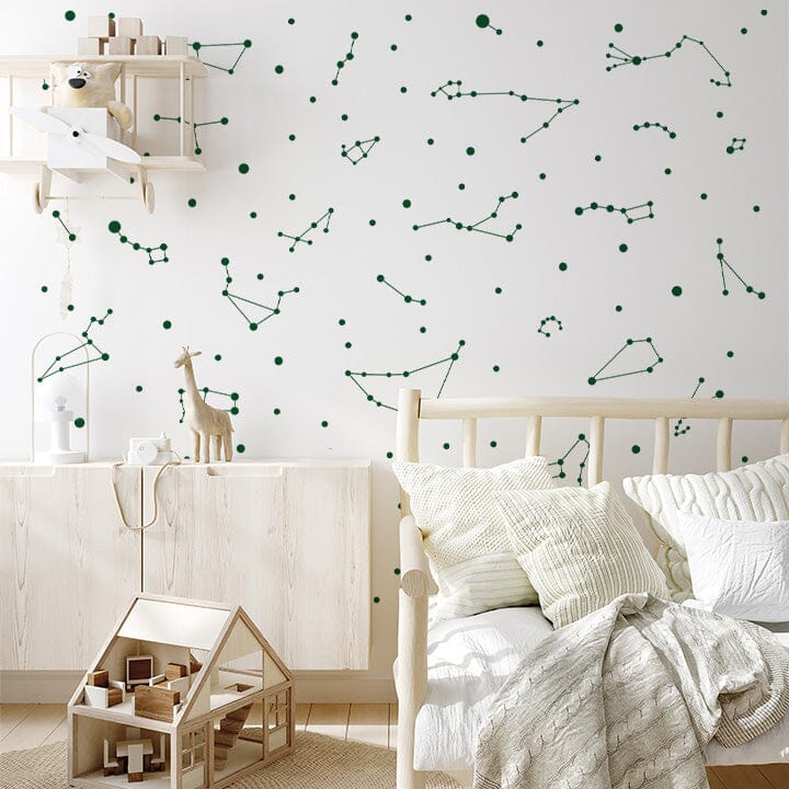 constellation wall decals - wall art - stickers - wall decor - dark green