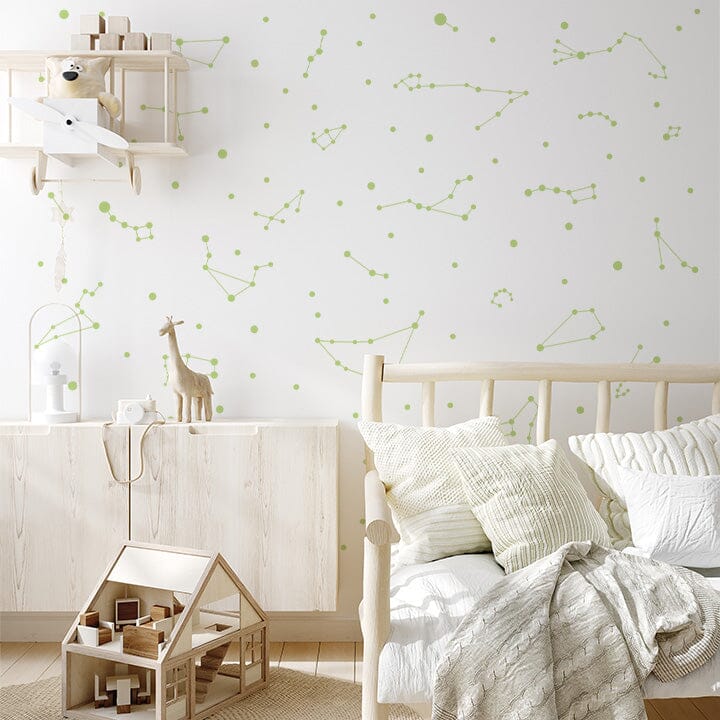 constellation wall decals - wall art - stickers - wall decor - key lime green