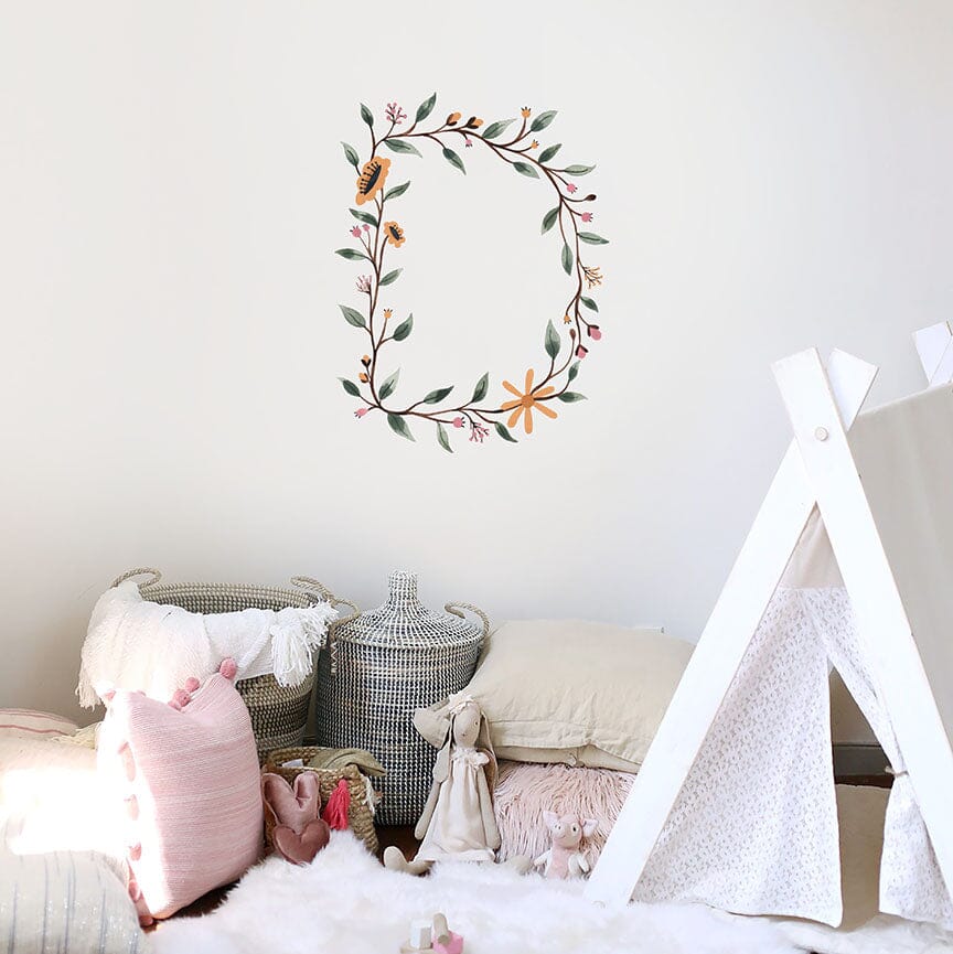 SALE - Floral Letter "D" Wall Decal