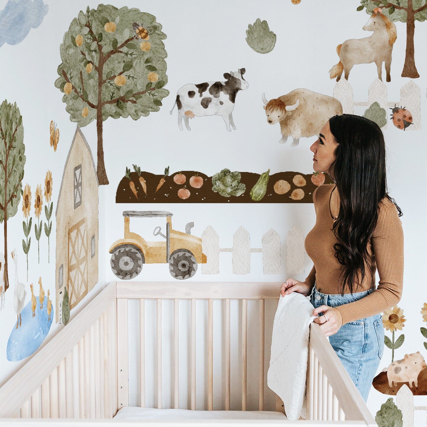 Farm animal nursery wall 2024 decor