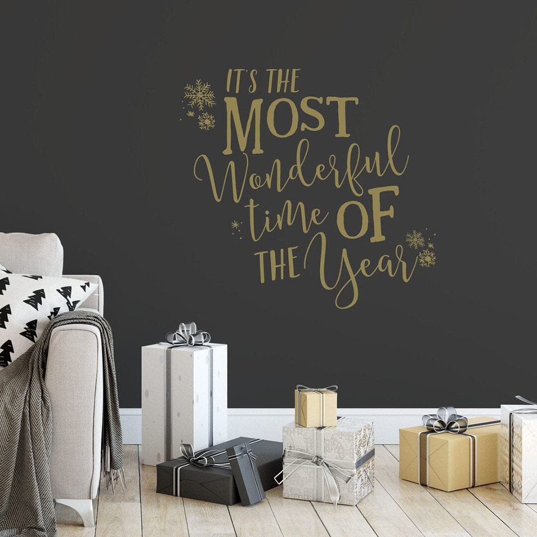 Most Wonderful Time of the Year with Snowflakes Wall Decal