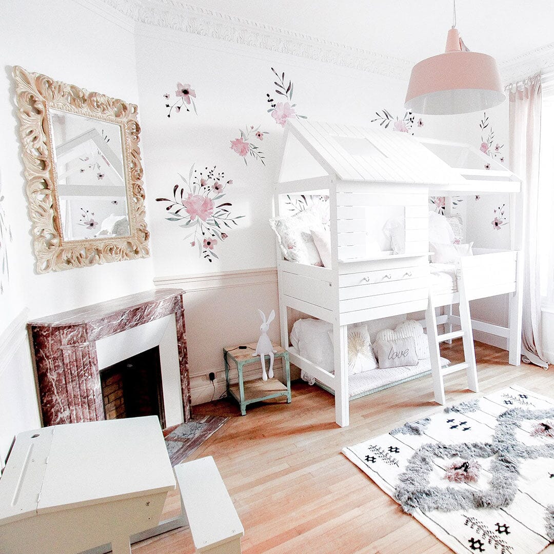 Pink Watercolor Flowers Wall Decals | Urbanwalls – Urbanwalls Inc.