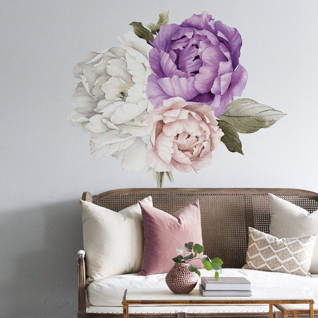 Peonies wall clearance decals